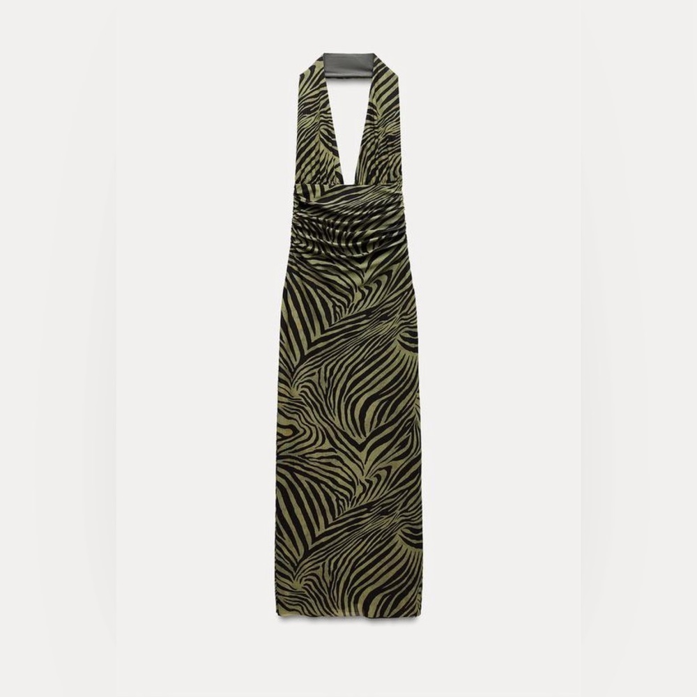 Zara Green and Black Backless Dress - Picture 6 of 8